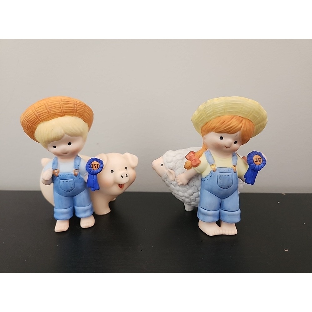 Enesco Country Cousins Blue Ribbon Fair 1st Place Pig And Sheep